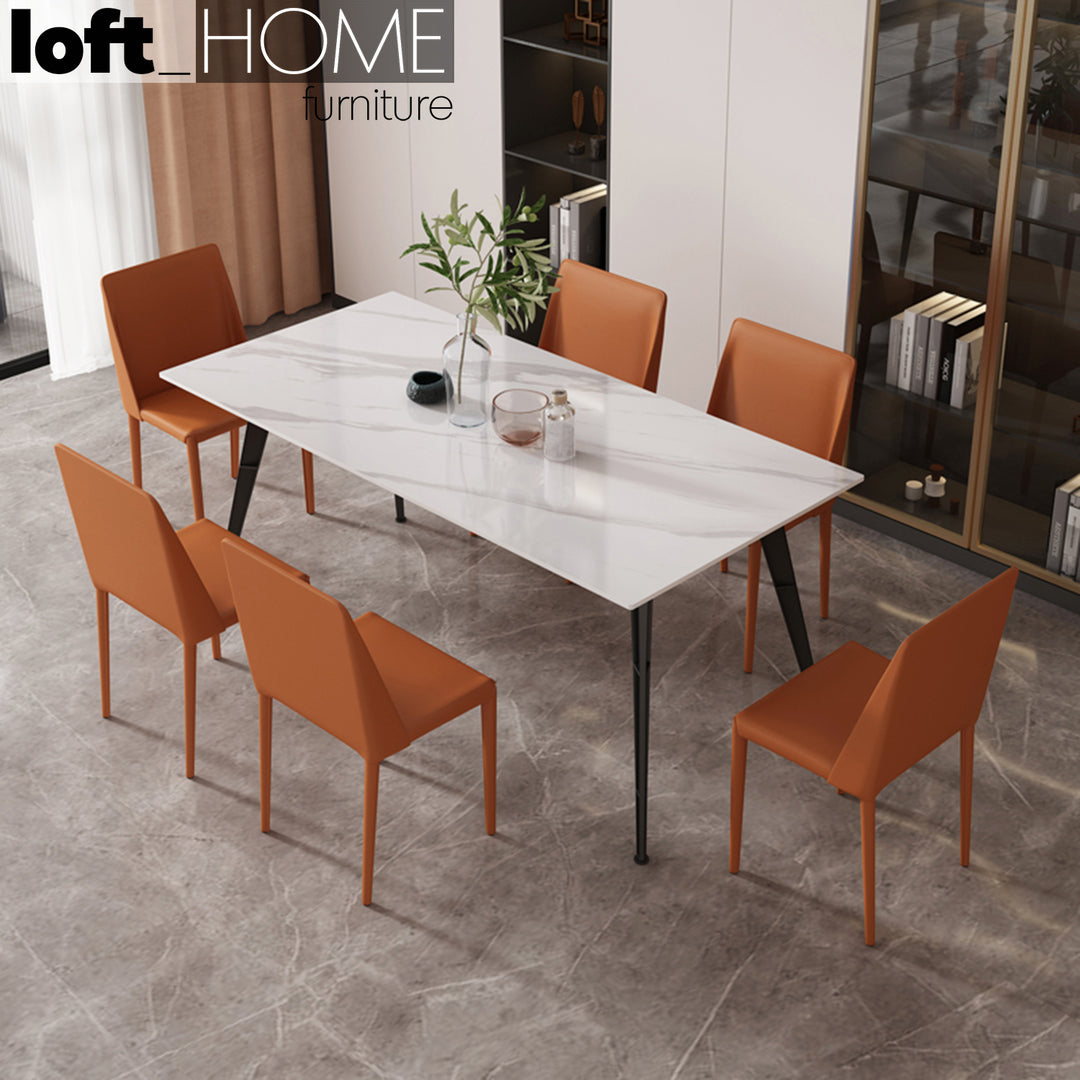 Modern PU Leather Dining Chair ORANGE Color Variant