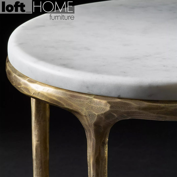 Modern Marble Side Table THADDEUS ROUND Layered