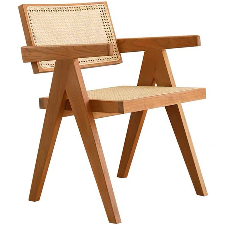 Japandi Wood Dining Chair CHERRY PIERRE White Background