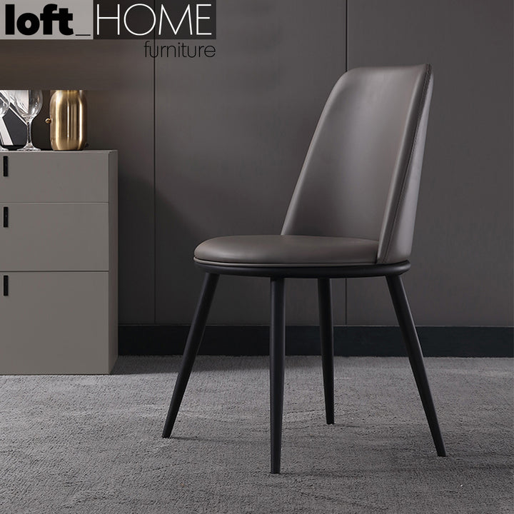 Modern PU Leather Dining Chair DIMGRAY In-context