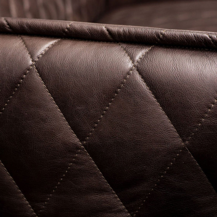 Vintage Genuine Leather 3 Seater Sofa OSMOND Situational