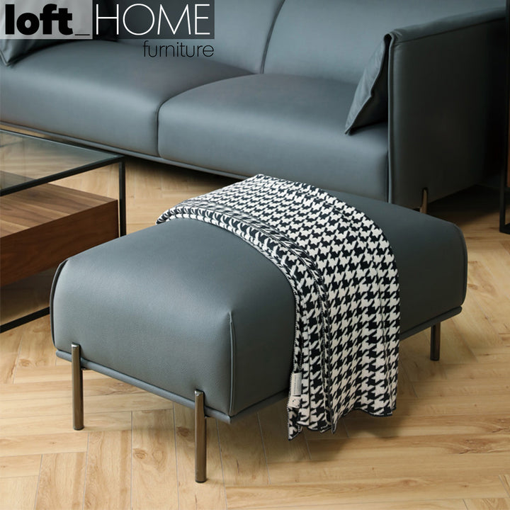 Modern Microfiber Leather Ottoman BEAM Primary Product