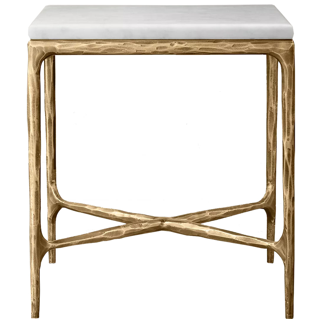 Modern Marble Side Table THADDEUS SQUARE White Background