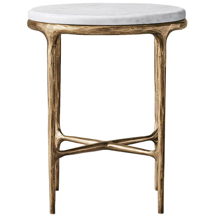 Modern Marble Side Table THADDEUS ROUND White Background