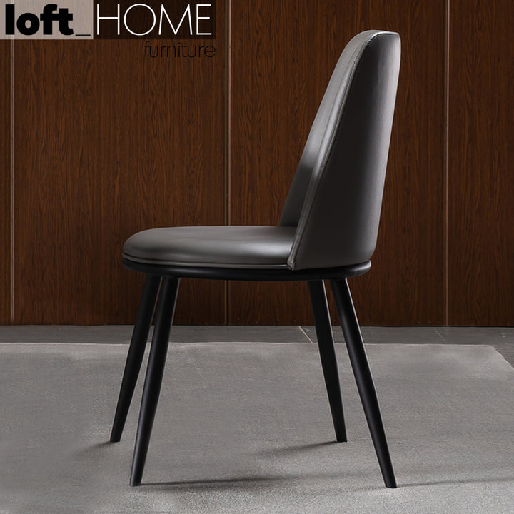 Modern PU Leather Dining Chair DIMGRAY Color Swatch