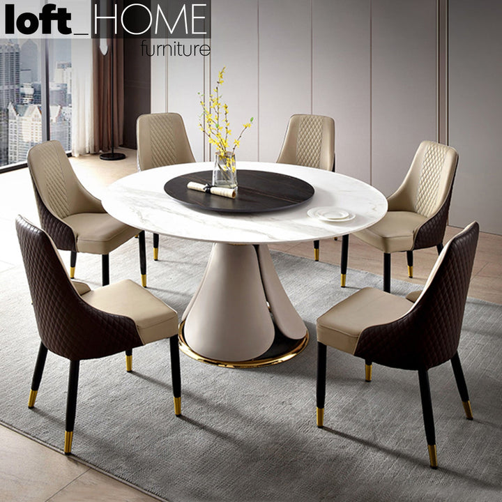 Modern Sintered Stone Round Dining Table PETAL Life Style