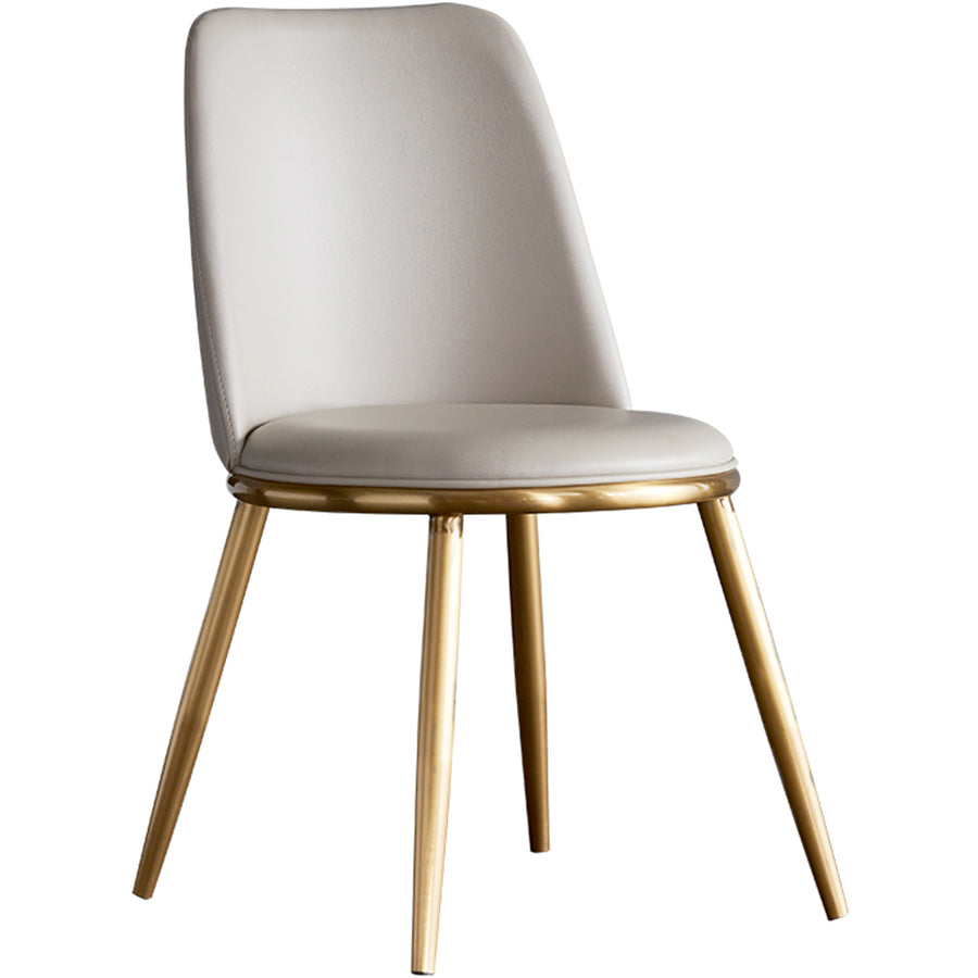 Modern PU Leather Dining Chair SEASHELL White Background