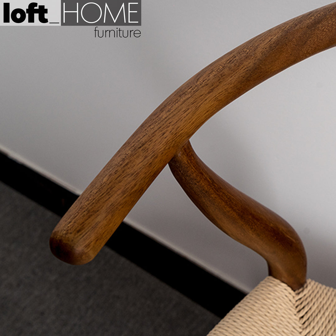 Scandinavian Wood Dining Chair WALNUT Y Detail
