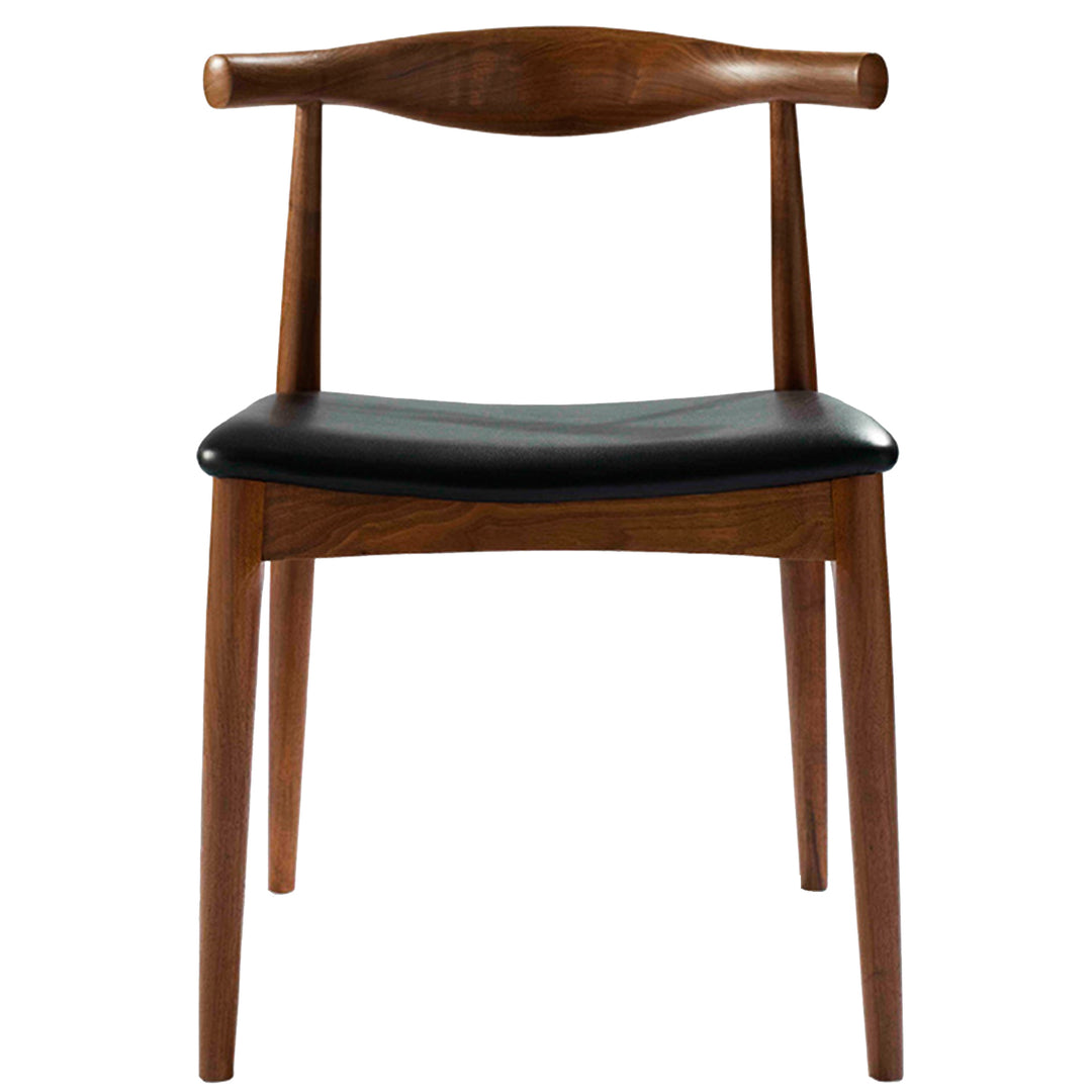 Scandinavian Wood Dining Chair WALNUT BULL White Background