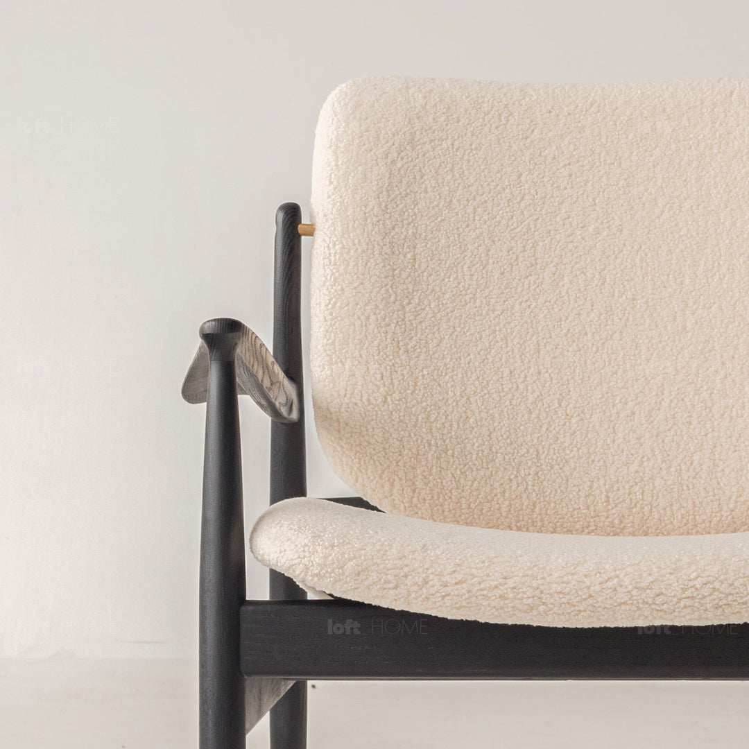 Japandi Boucle Fabric 1 Seater Sofa FRANCIA Panoramic
