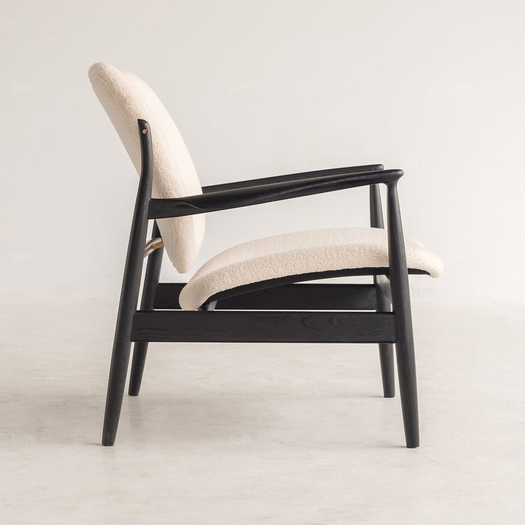 Japandi Boucle Fabric 1 Seater Sofa FRANCIA In-context