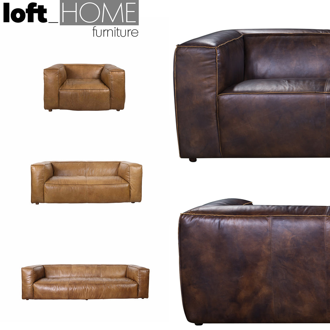 Vintage Genuine Leather 1 Seater Sofa ANTIQUE MASTER Environmental