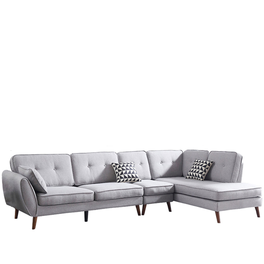 Modern Fabric 3+1+L Sectional Sofa HENRI White Background