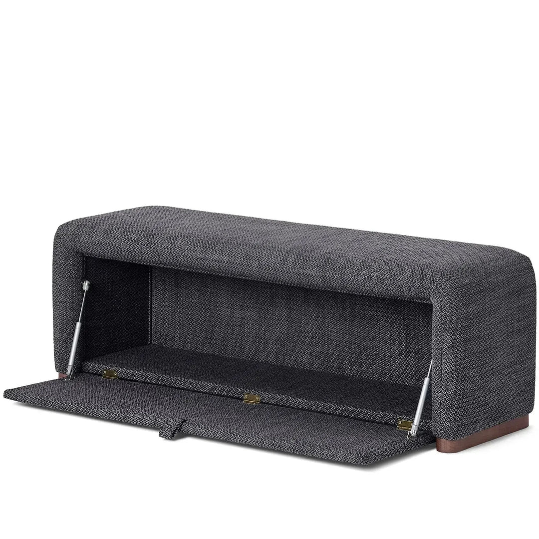 Modern fabric storage dining bench palmi material variants.