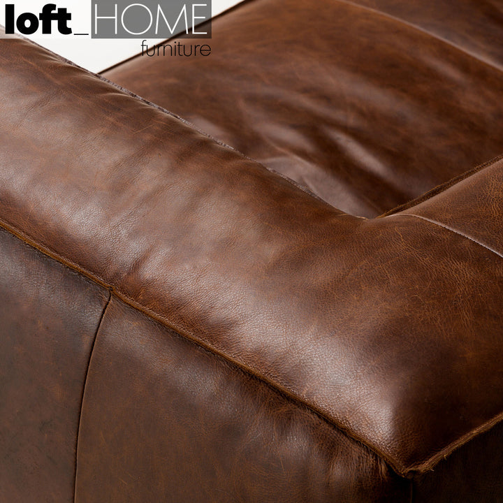 Vintage Genuine Leather 1 Seater Sofa ANTIQUE MASTER Conceptual