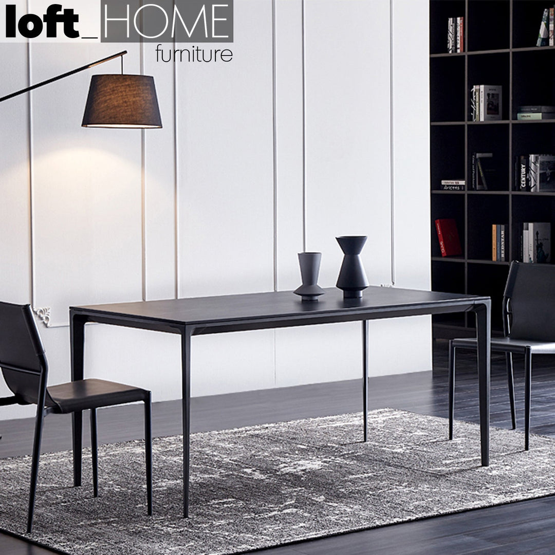 Modern Sintered Stone Dining Table LONG ISLAND BLACK Primary Product
