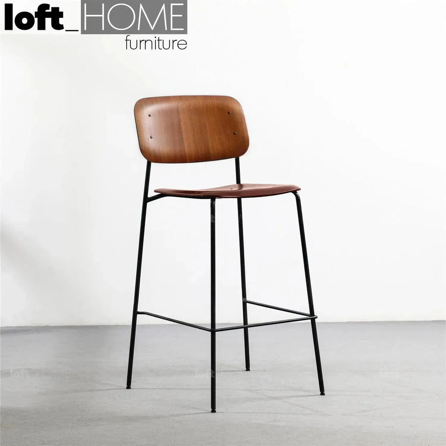 Industrial wood bar chair tambo primary product view.