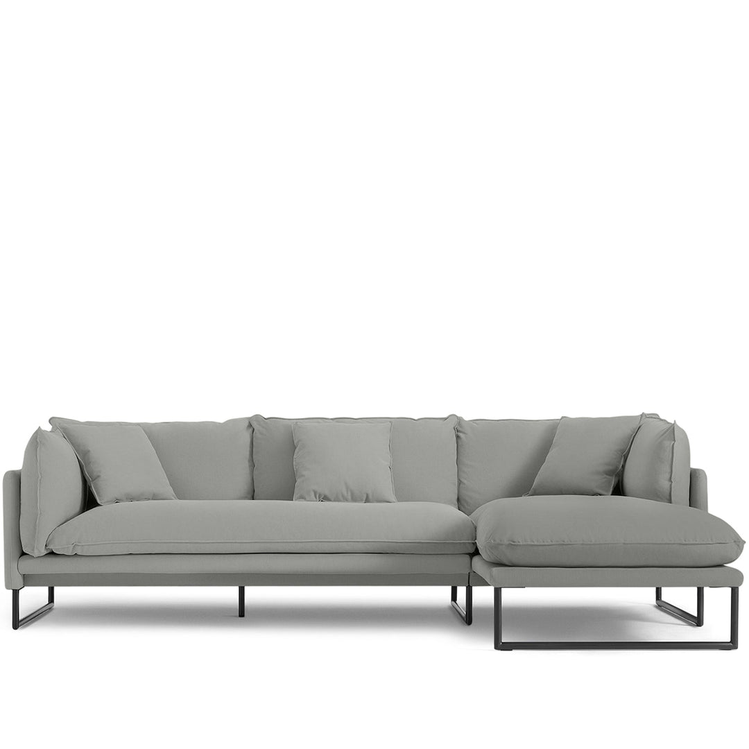 Modern Linen L Shape Sofa MALINI 3+L White Background