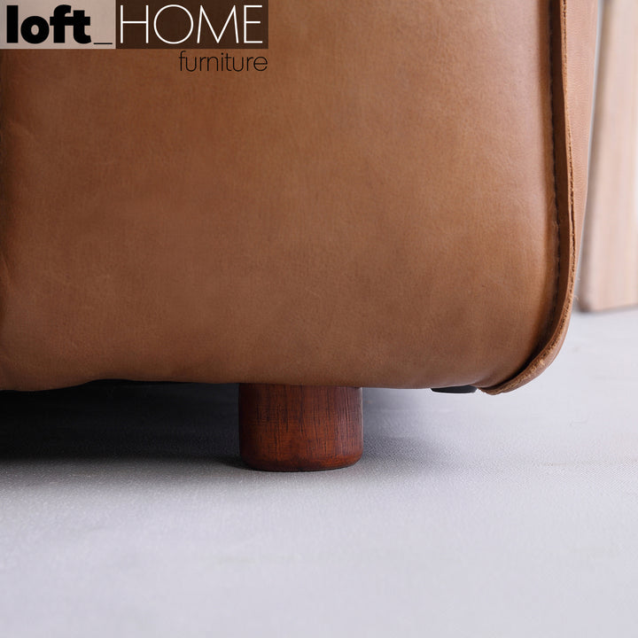 Vintage Genuine Leather 2 Seater Sofa ANTIQUE MASTER Close-up