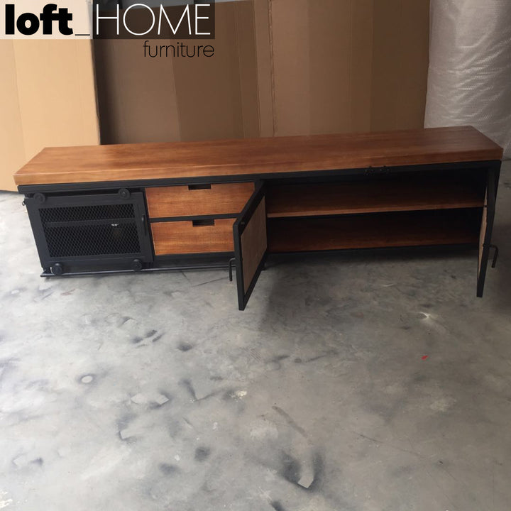 Industrial Wood TV Console BARN Color Variant