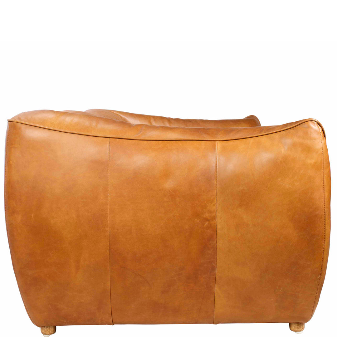 Vintage Genuine Leather 1 Seater Sofa BEANBAG Detail