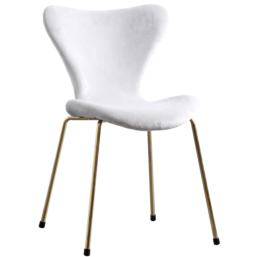 Scandinavian Velvet Dining Chair ANT White Background