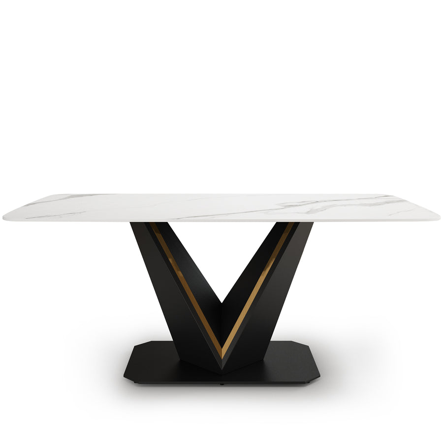 Modern Sintered Stone Dining Table EDWIN White Background