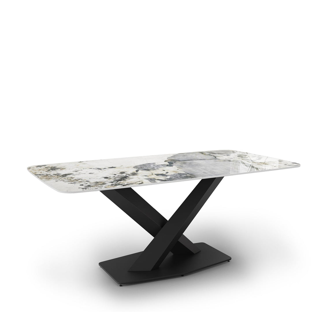 Modern Sintered Stone Dining Table STRATOS BLACK Situational