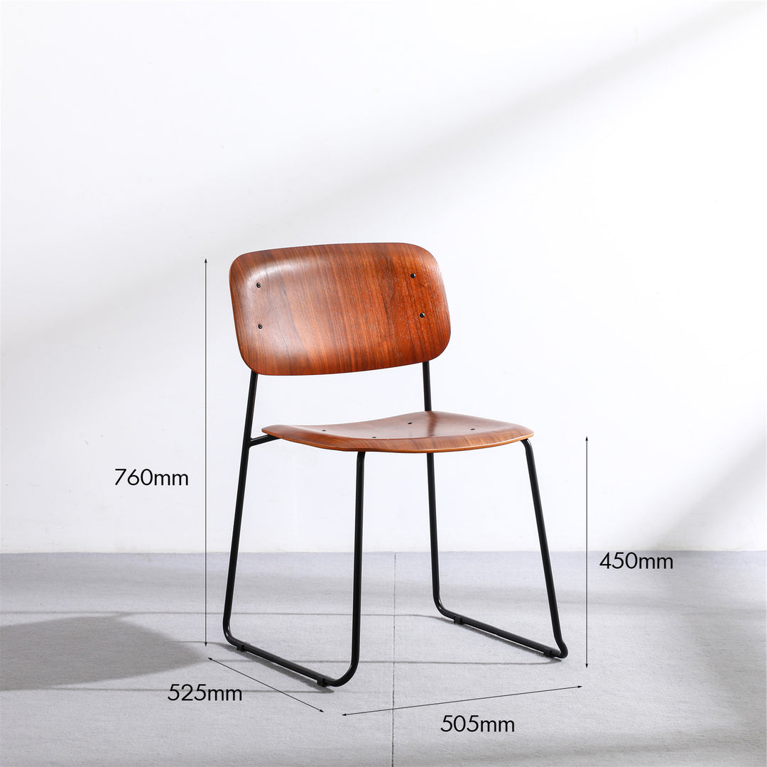 Scandinavian Wood Dining Chair TAMBO Size Chart