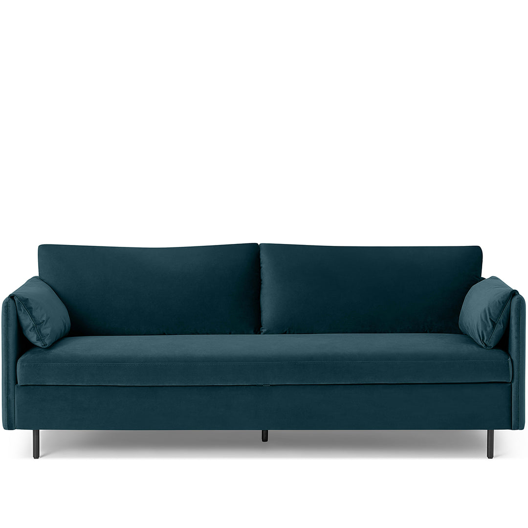 Modern Velvet Sofa Bed HITOMI STEEL BLUE White Background