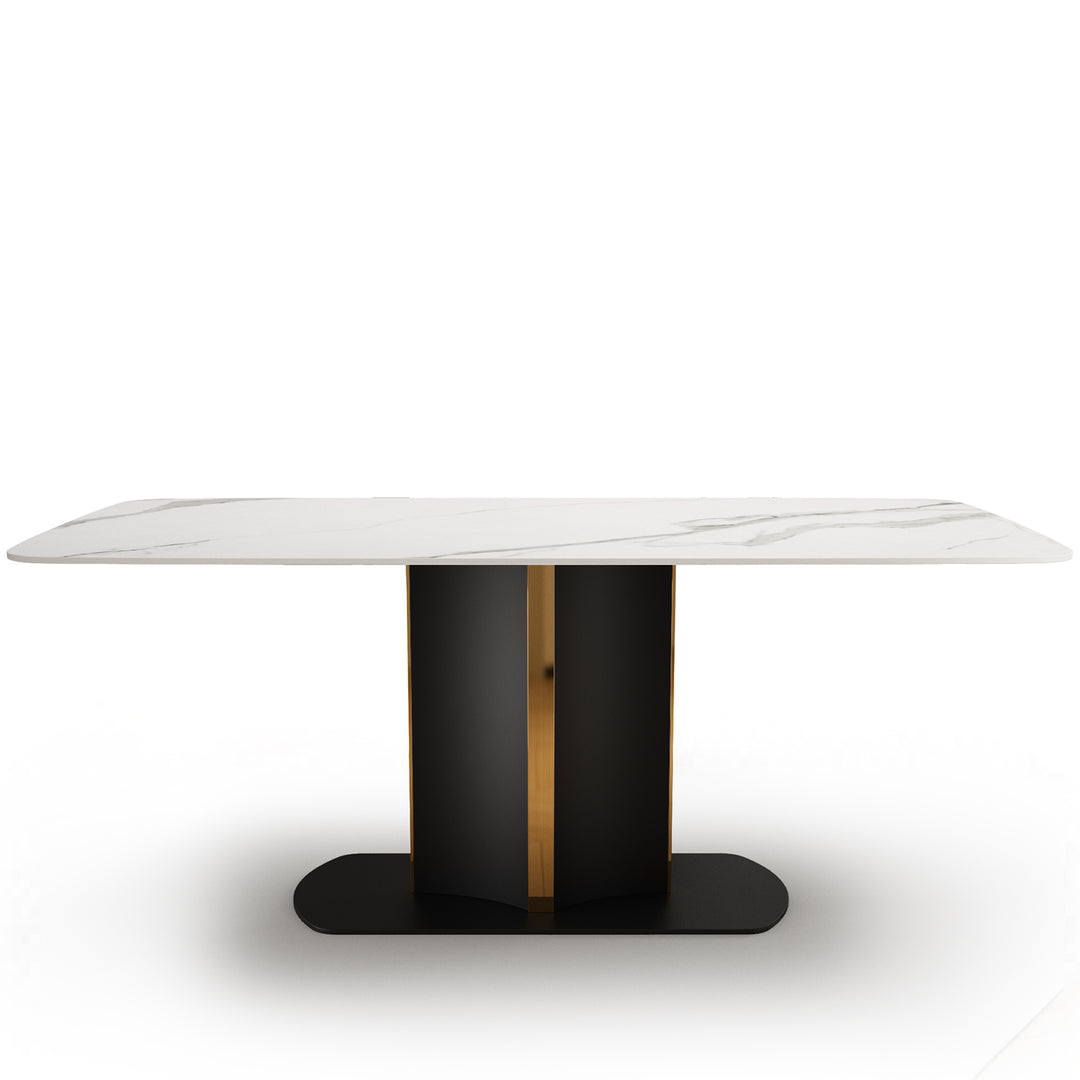 Modern Sintered Stone Dining Table CAMEO White Background