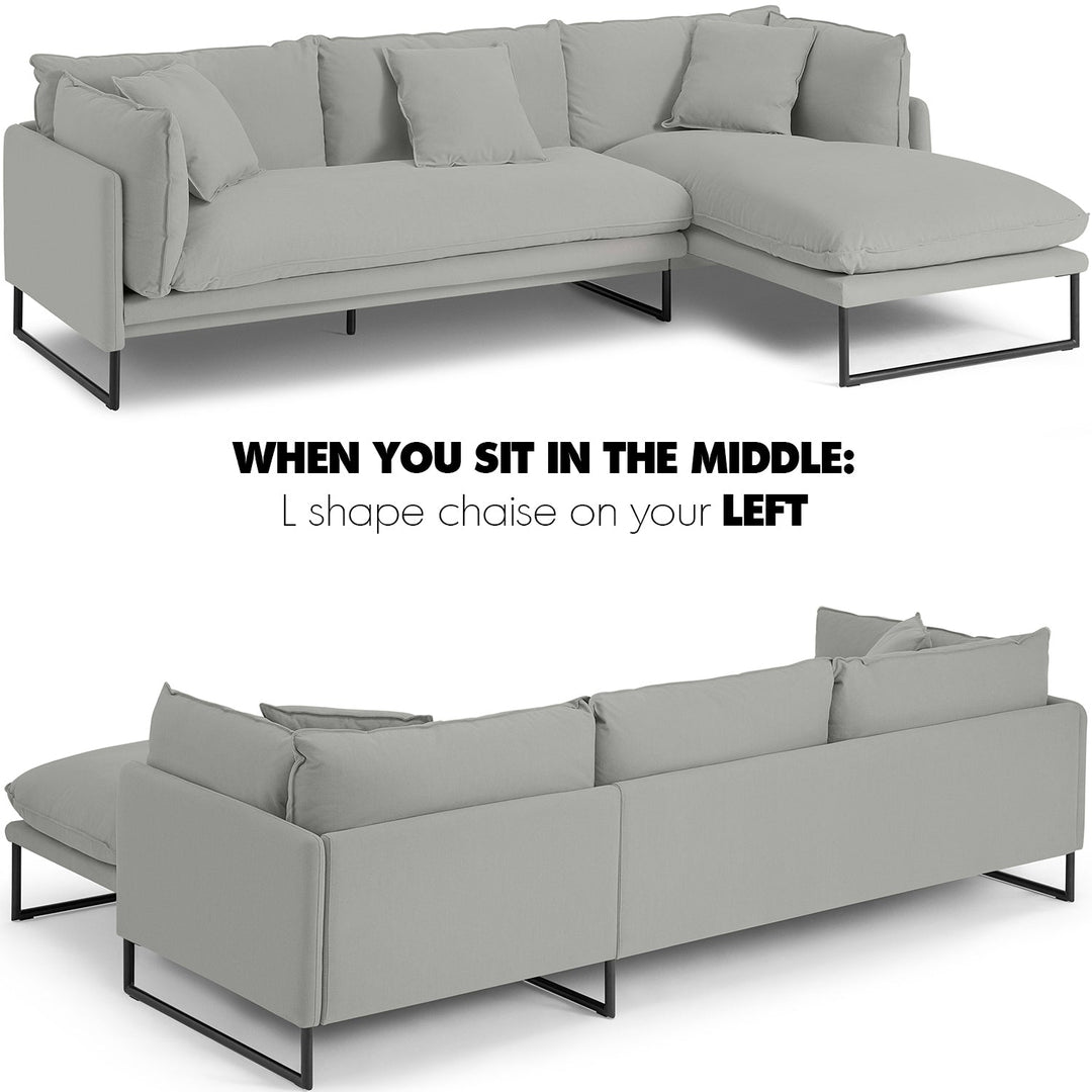 Modern Linen L Shape Sofa MALINI 3+L Life Style