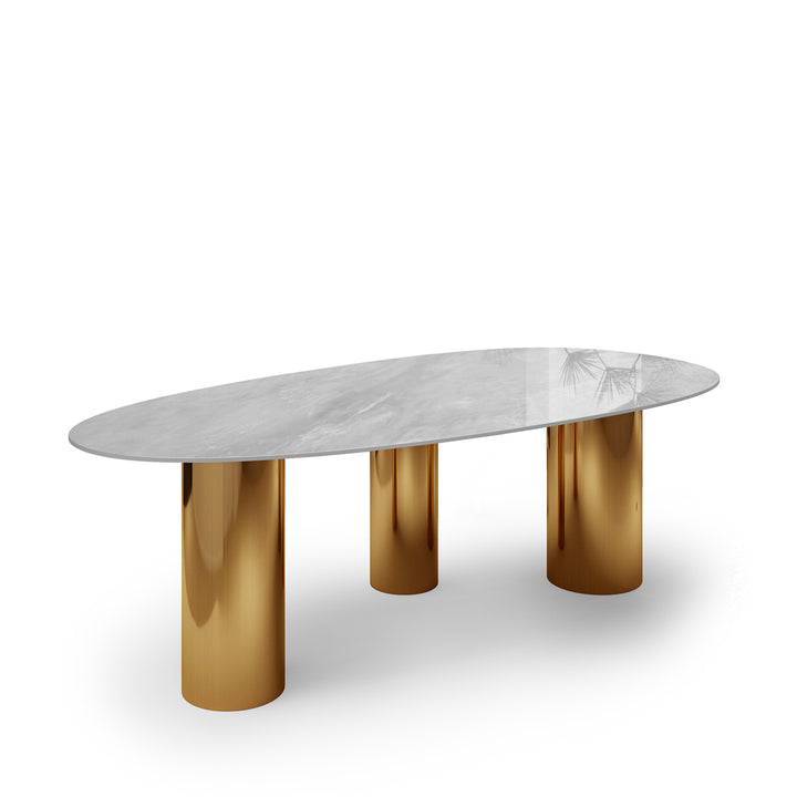 Modern Sintered Stone Dining Table LAGOS GOLD Situational