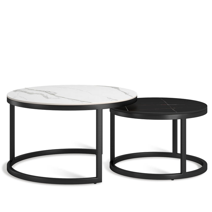 Modern Sintered Stone Coffee Table BLACK White Background