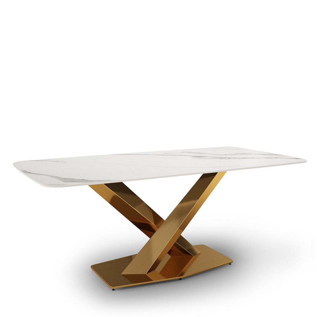 Modern Sintered Stone Dining Table STRATOS GOLD Panoramic