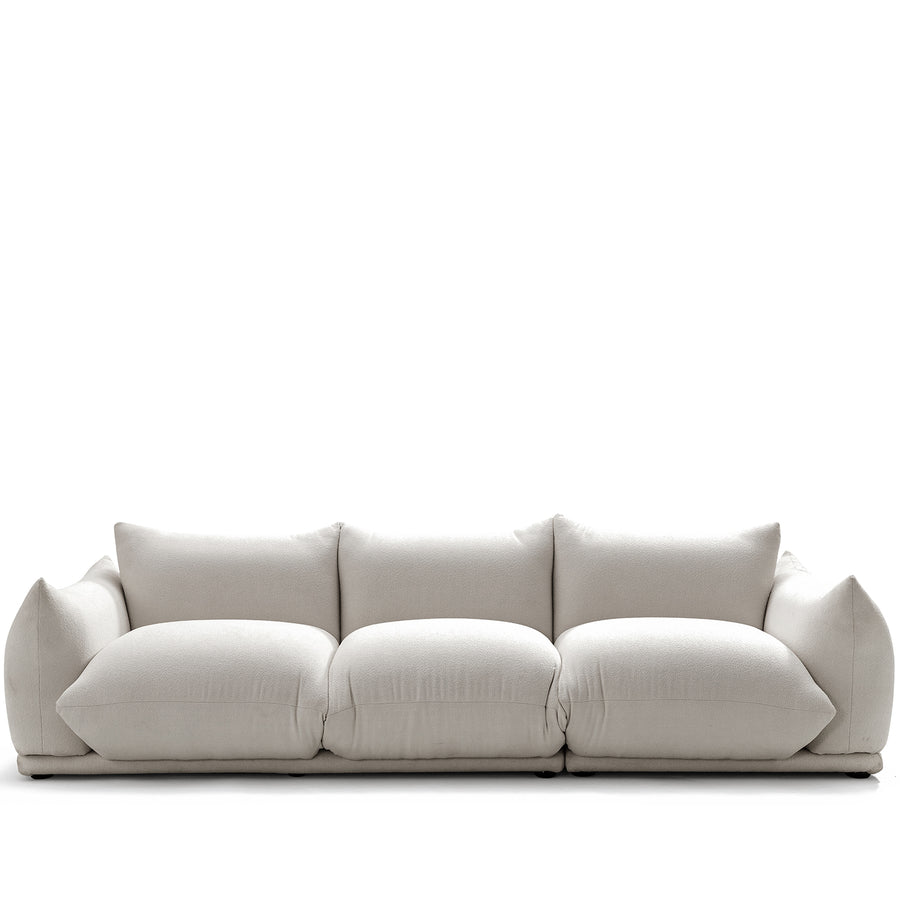 Minimalist Teddy Fabric 3 Seater Sofa MARENCO White Background