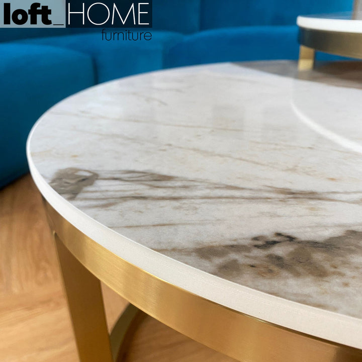Modern Sintered Stone Coffee Table GOLD Detail