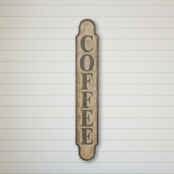 Heavily Distressed Metal "Coffee" Wall Decor Color Variant