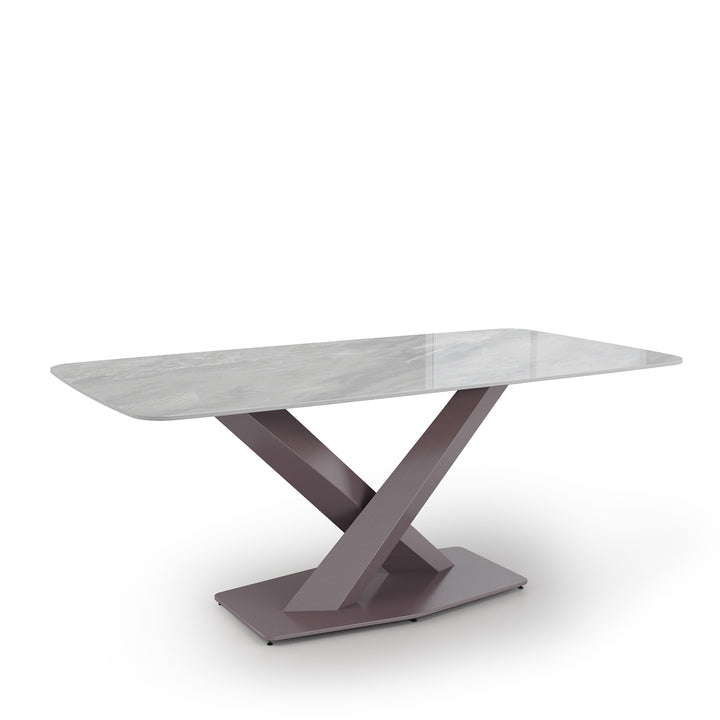Modern Sintered Stone Dining Table STRATOS DULL GOLD Situational