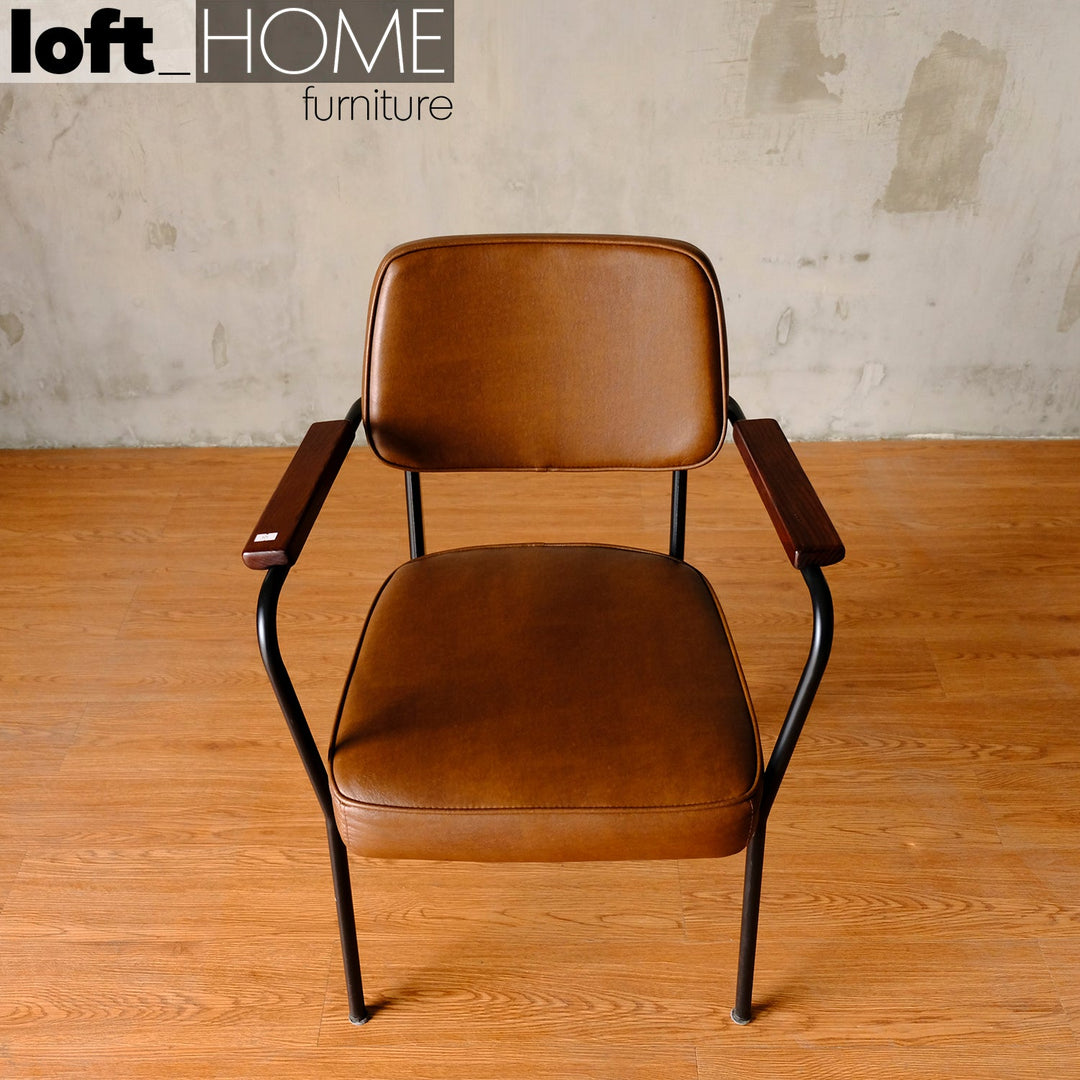 Rustic PU Leather Dining Chair H In-context