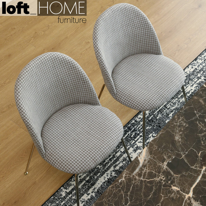 Modern Fabric Dining Chair HOUNDSTOOTH Life Style