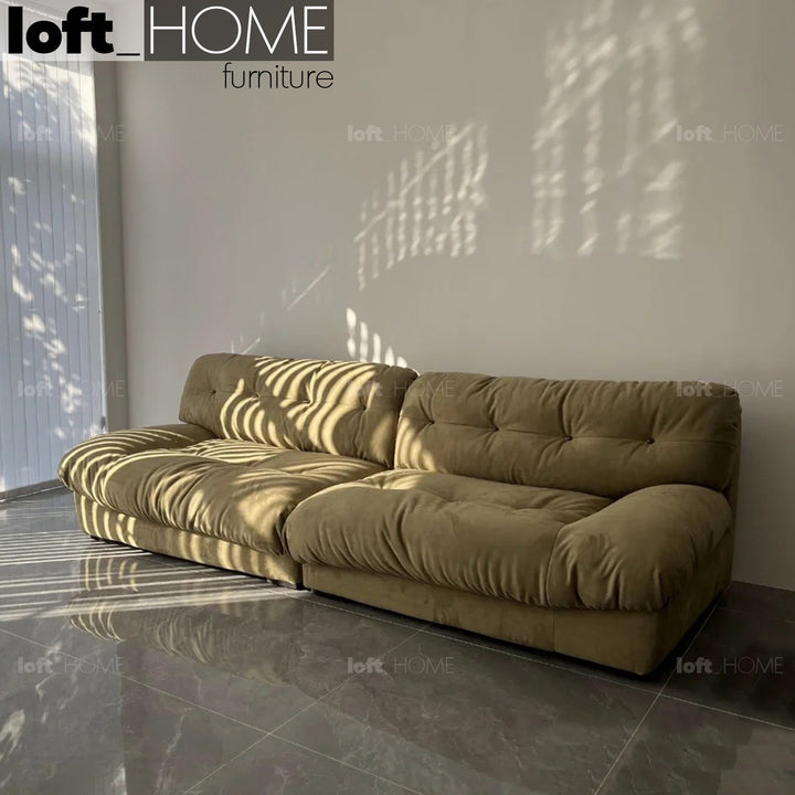 Minimalist Suede Fabric Sofa 4 Seater MILANO Panoramic