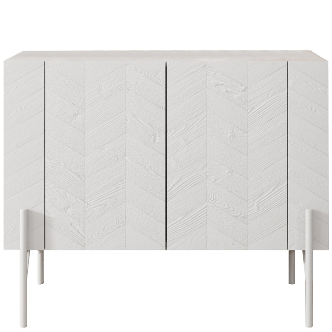 Scandinavian Wood Side Cabinet CHEVRON White Background