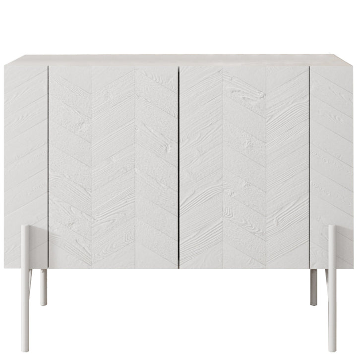 Scandinavian Wood Side Cabinet CHEVRON White Background