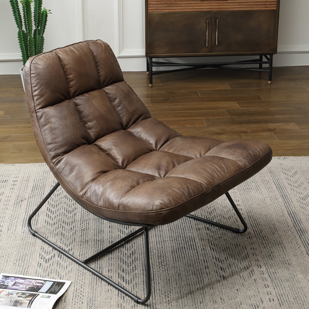 Vintage Genuine Leather 1 Seater Sofa SAND Life Style