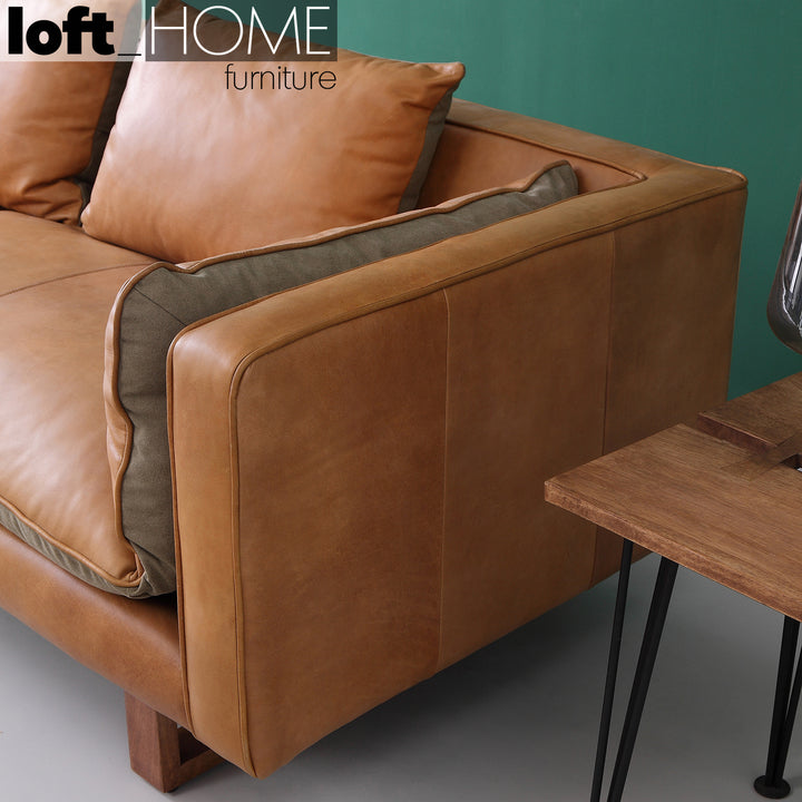 Vintage Genuine Leather 3 Seater Sofa CANVAS NUT Environmental