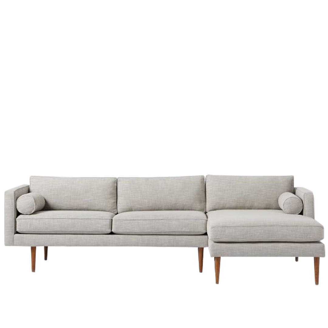 Modern Fabric 3+L Sectional Sofa MONROE White Background
