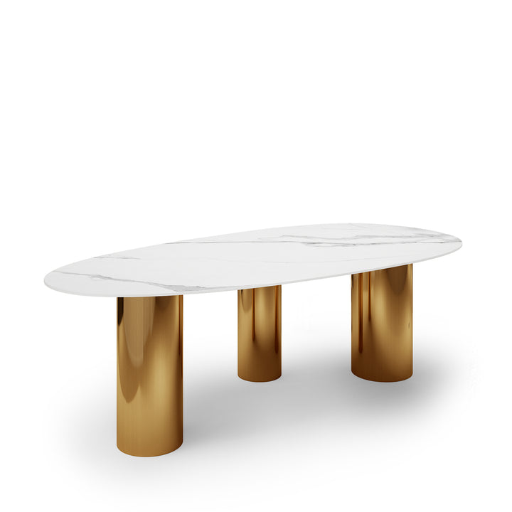 Modern Sintered Stone Dining Table LAGOS GOLD Panoramic