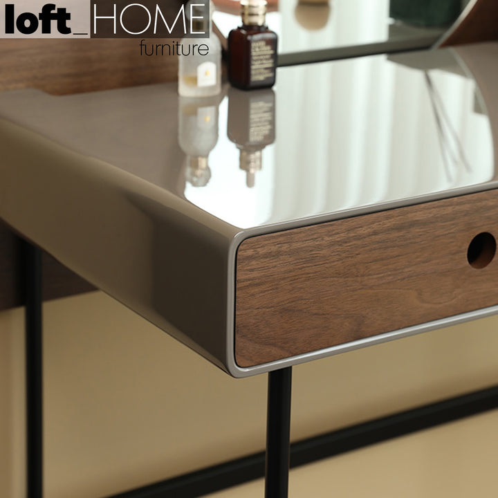 Modern Plywood Dressing Table WAVE GREY Close-up