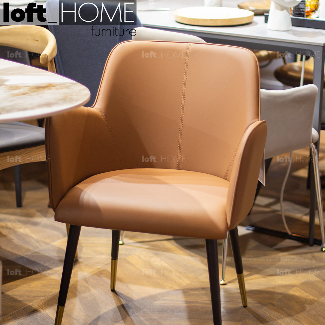 Modern Leather Dining Chair METAL MAN N9 Life Style